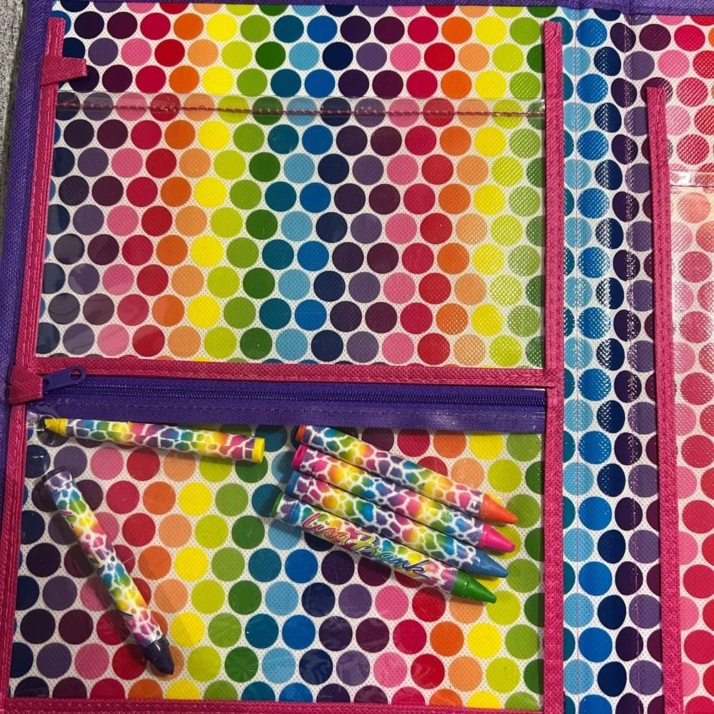 Lisa Frank Tikanni Colorful Trifold Portfolio School Binder 4 Interior Pockets